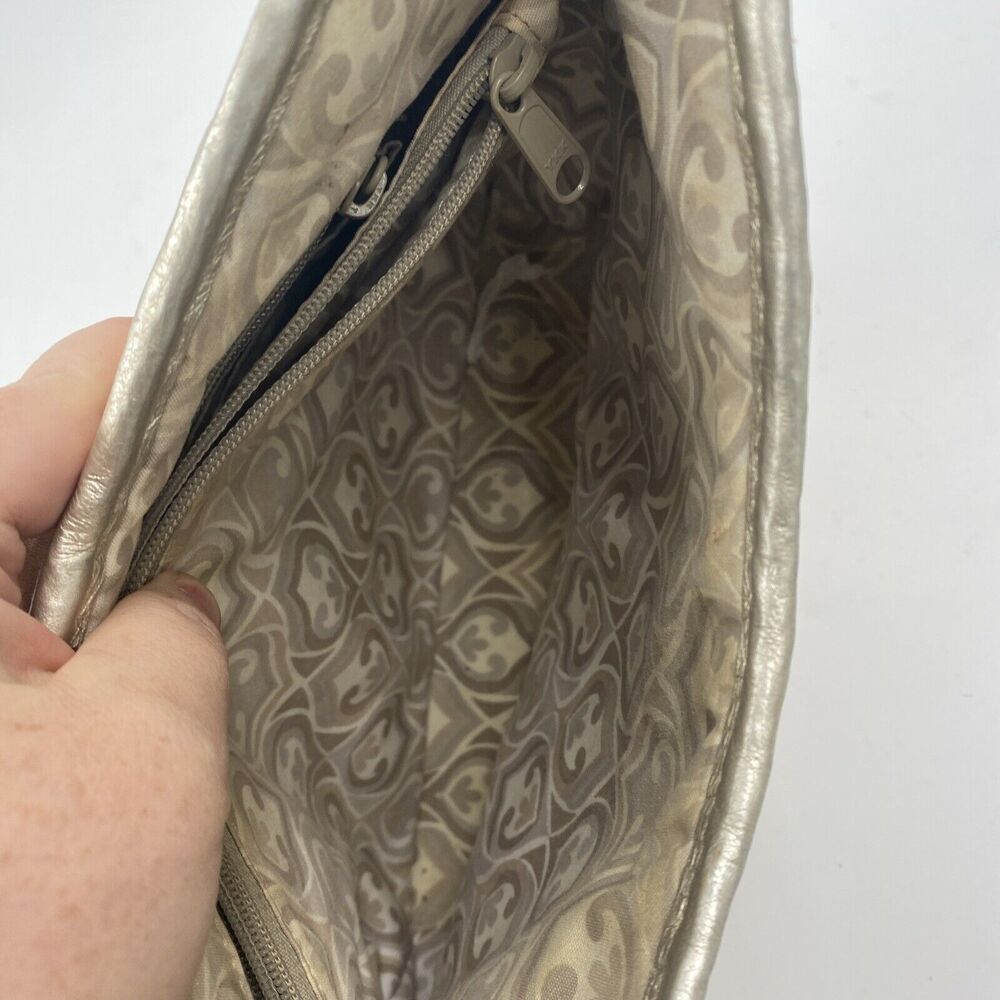 Brighton Jani Straw and Patent Leather Shoulder Bag with Medallion Clasp - Picture 9 of 11